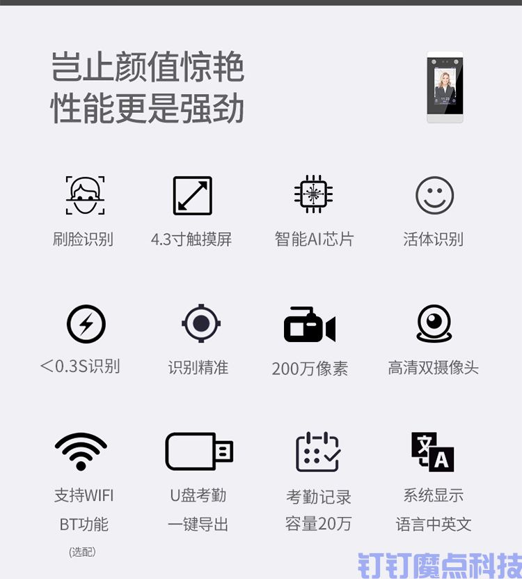 粵控動(dòng)態(tài)刷臉門禁機(jī)(圖2)