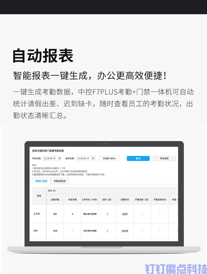 中控智慧F7plus指紋考勤門禁機(圖4)